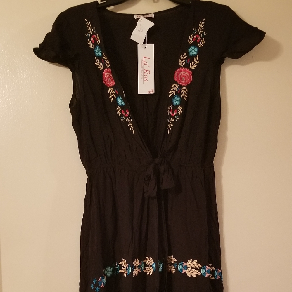 💖2xHP💖 Embroidered Dress Flutter Sleeves